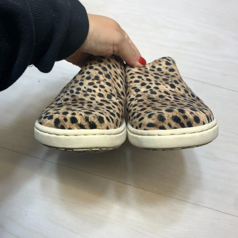 Born‎ Zen Mules Women's Size 5M Brown Cheetah Print Fierce Slip On Shoes